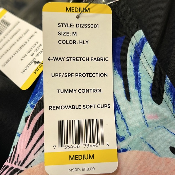 NWT DKNY Halter Rouched Swimsuit - Picture 5 of 8